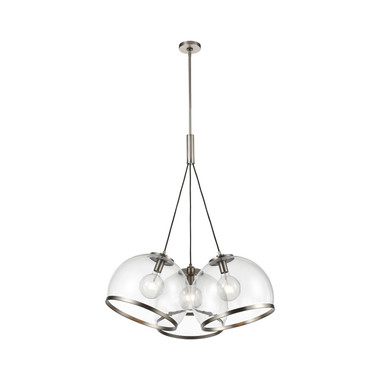 Alora - PD304003ANCG - Three Light Pendant - Coast - Aged Nickel/Clear Glass