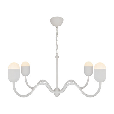 Alora - CH558439AWOP - Four Light Chandelier - Effie - Antique White/Opal Glass
