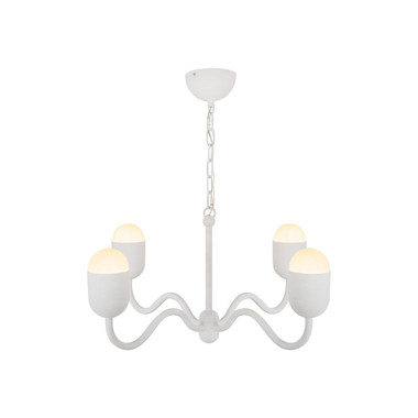 Alora - CH558427AWOP - Four Light Chandelier - Effie - Antique White/Opal Glass