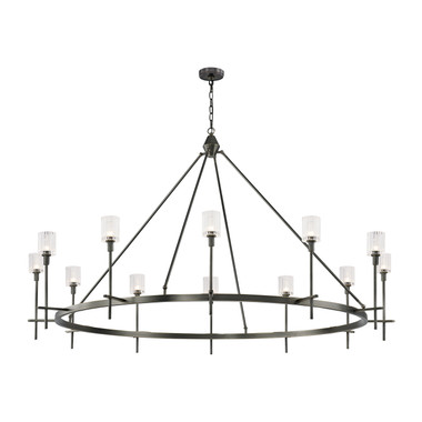 Alora - CH314312UBRC - 12 Light Chandelier - Salita - Ribbed Crystal/Urban Bronze