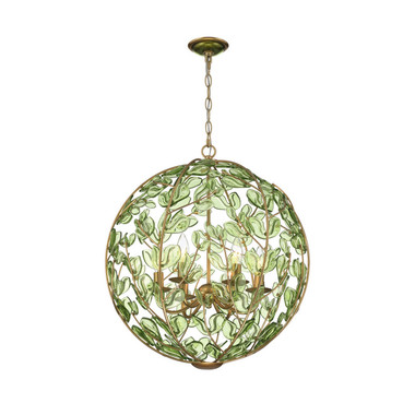 Crystorama - BGT-335-SG-GR - Six Light Chandelier - Bridget - Soft Gold