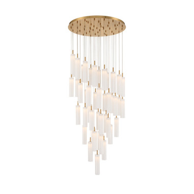 Crystorama - ADD-423-AG-WH - LED Pendant - Addis - Aged Brass