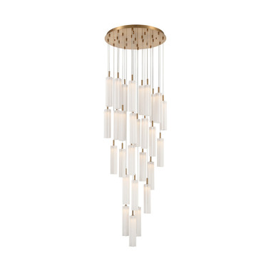 Crystorama - ADD-415-AG-WH - LED Pendant - Addis - Aged Brass