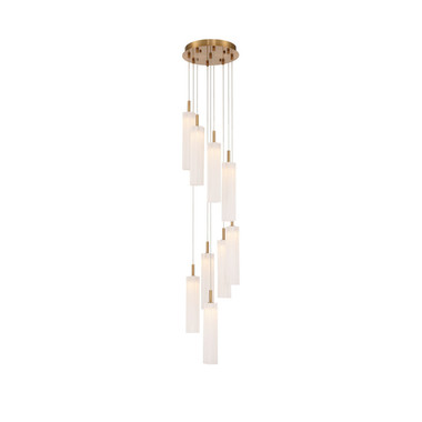 Crystorama - ADD-405-AG-WH - LED Pendant - Addis - Aged Brass
