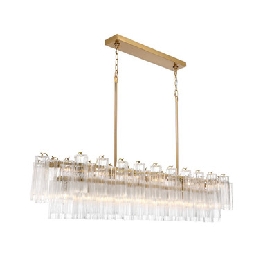 Crystorama - ADD-337-AG-CL - 16 Light Linear Chandelier - Addis - Aged Brass