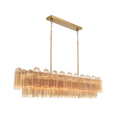 Crystorama - ADD-337-AG-AM - 16 Light Linear Chandelier - Addis - Aged Brass