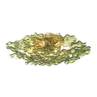 Crystorama - ESM-4000-AG-GR - Six Light Semi Flush Mount - Esme - Aged Brass