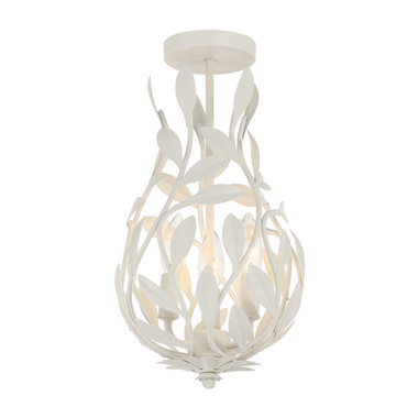 Crystorama - 565-MT_CEILING - Three Light Semi Flush Mount - Broche - Matte White