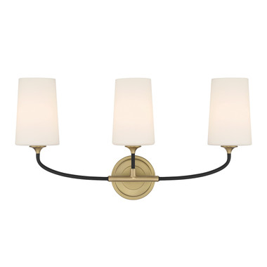 Crystorama - NIL-70013-BF-MG - Three Light Bath - Niles - Black Forged + Modern Gold