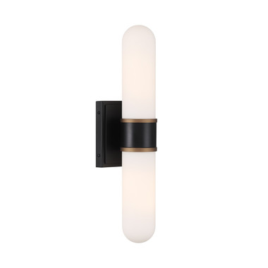 Crystorama - CAP-8512-MK-TG - LED Wall Sconce - Capsule - Matte Black + Textured Gold