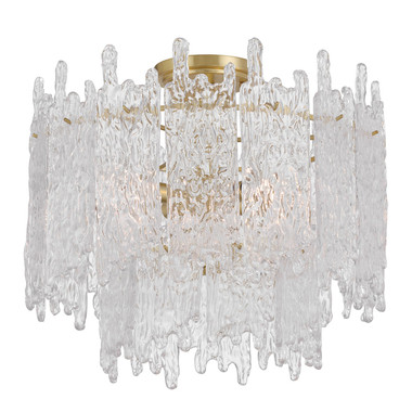 Crystorama - ACK-920-AG - Three Light Semi Flush Mount - Ackerly - Aged Brass