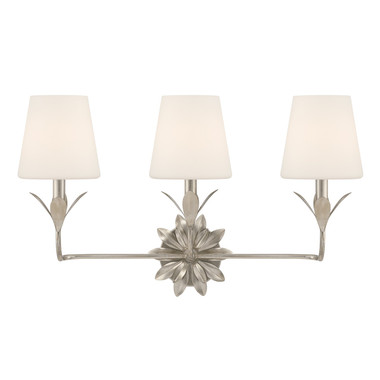 Crystorama - 573-OP-SA - Three Light Bath - Broche - Antique Silver