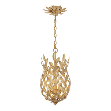 Crystorama - 563-GA - Three Light Mini Pendant - Broche - Antique Gold