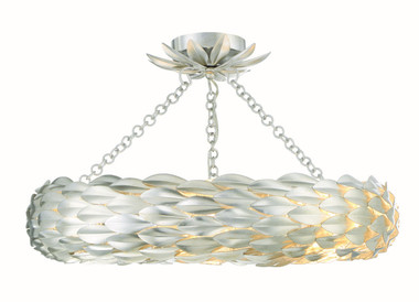 Crystorama - 536-SA_CEILING - Six Light Semi Flush Mount - Broche - Antique Silver