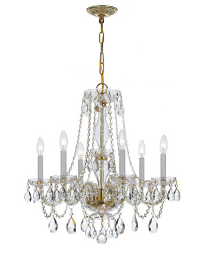 Crystorama - 5086-PB-CL-S - Six Light Chandelier - Traditional Crystal - Polished Brass