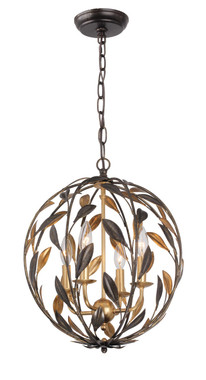 Crystorama - 504-EB-GA - Four Light Mini Chandelier - Broche - English Bronze + Antique Gold