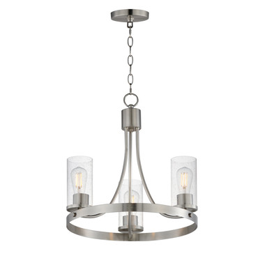 Maxim - 10467CDSN - Three Light Chandelier - Livingston - Satin Nickel