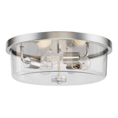 Maxim - 5693CLSN - Three Light Flush Mount - Fuller - Satin Nickel