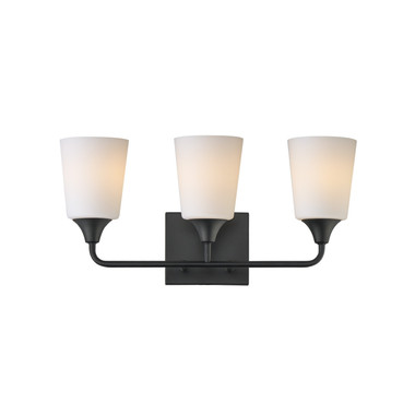 Maxim - 12883SWBK - Three Light Bath Vanity - Hudson - Black