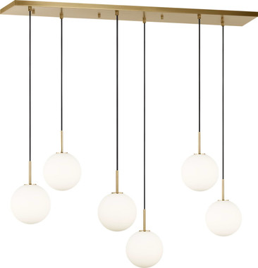 Visual Comfort Studio - SCRJLS208EBSOEG - Six Light Linear Chandelier - Sorelle - Estate Brass