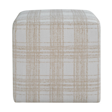 Uttermost - 53147 - Ottoman - Joie - Plush Chenille In Porcelain Plaid
