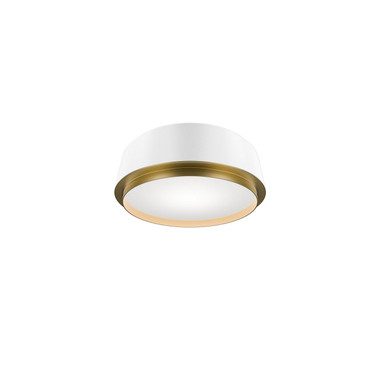 W.A.C. Lighting - FM-20512-40-WT/AB - LED Flush Mount - Salvo - White/Aged Brass