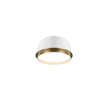 W.A.C. Lighting - FM-20509-27-WT/AB - LED Flush Mount - Salvo - White/Aged Brass