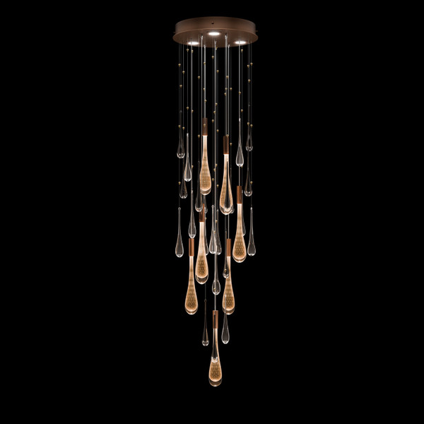 Fine Art Handcrafted Lighting - 100136-8 - LED Pendant - Rain - Copper