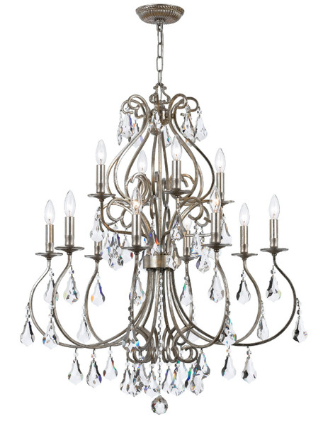 Crystorama - 5017-OS-CL-MWP - 12 Light Chandelier - Ashton - Olde Silver