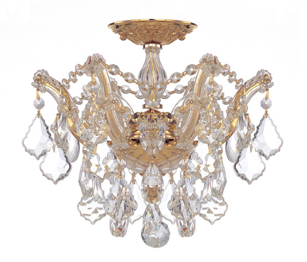 Crystorama - 4430-GD-CL-MWP - Three Light Semi Flush Mount - Maria Theresa - Gold
