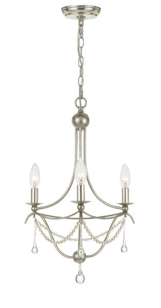 Crystorama - 423-SA - Three Light Mini Chandelier - Metro - Antique Silver