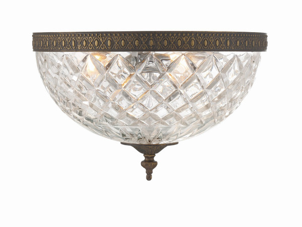 Crystorama - 117-12-EB - Three Light Flush Mount - Radley - English Bronze
