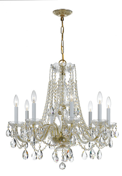 Crystorama - 1138-PB-CL-MWP - Eight Light Chandelier - Traditional Crystal - Polished Brass