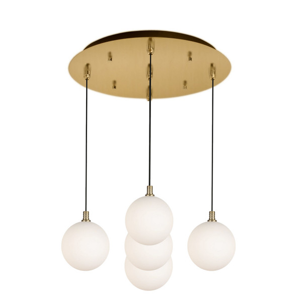 Kuzco Lighting - MP3106BGOP-05 - LED Pendant - Bolla - Brushed Gold/Opal Glass