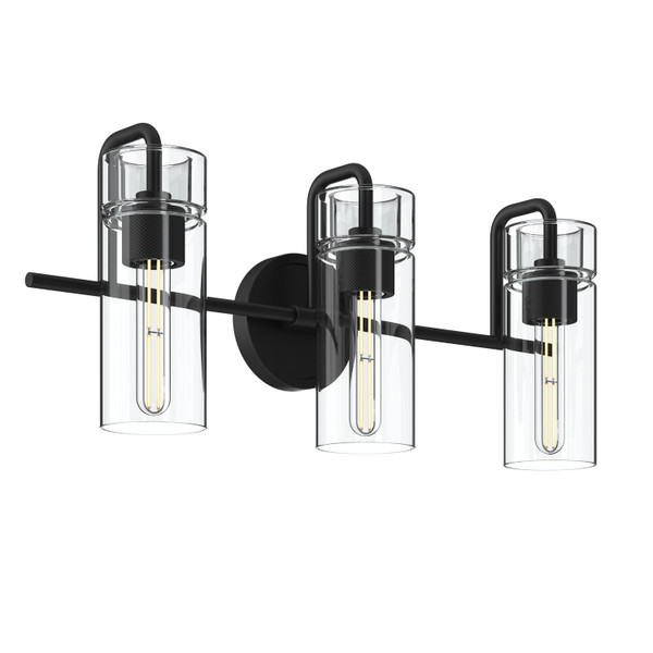 Kichler - 55252BK - Three Light Bath - Niccol - Black