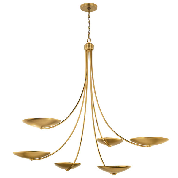 Kichler - 52857LBR - Six Light Chandelier - Palmela - Lacquered Brass