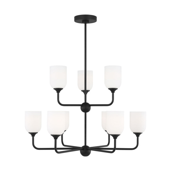 Generation Lighting - GLC1109EN3/MBK - Nine Light Chandelier - Emile - Midnight Black