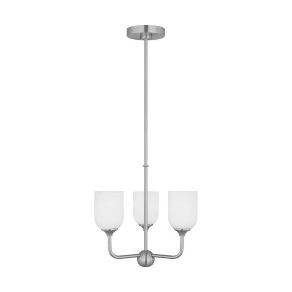 Generation Lighting - GLC1073EN3/BS - Three Light Chandelier - Emile - Brushed Steel