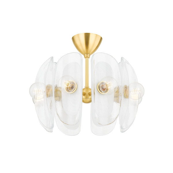 Hudson Valley - 9122-AGB - Eight Light Semi Flush Mount - Hilo - Aged Brass