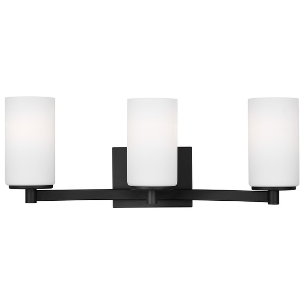 Generation Lighting. - 4439103-112 - Three Light Wall / Bath - Hettinger - Midnight Black
