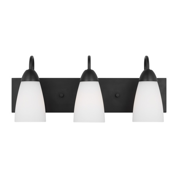 Generation Lighting. - 4420203-112 - Three Light Wall / Bath - Seville - Midnight Black