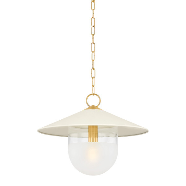Mitzi - H926701S-AGB/SCR - One Light Pendant - Ressi - Aged Brass/Soft Cream
