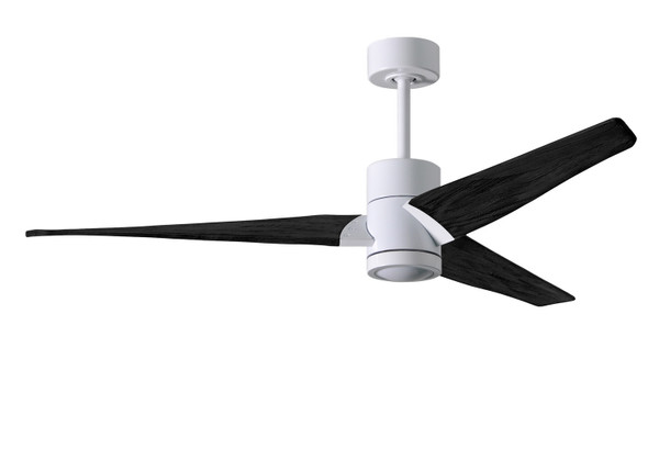 Matthews Fan Company - SJ-WH-BK-60 - 60"Ceiling Fan - Super Janet - Gloss White