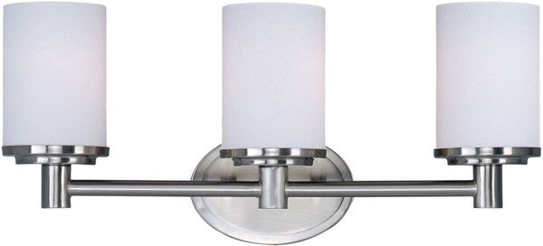 Maxim - 9053SWSN - Three Light Bath Vanity - Cylinder - Satin Nickel