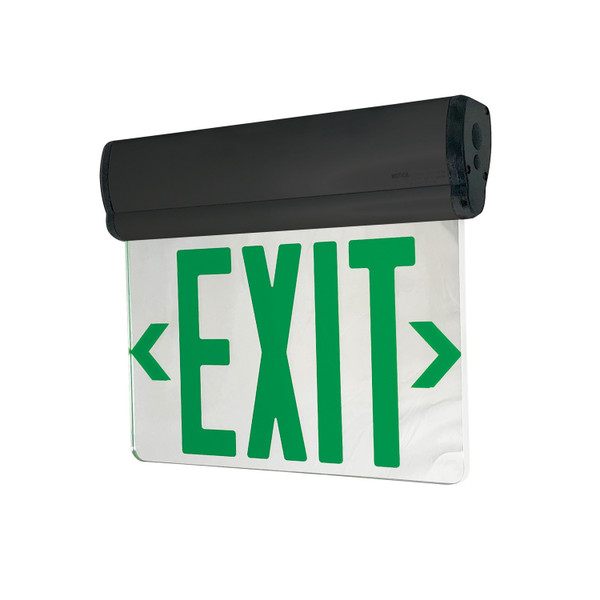 Nora Lighting - NX-812-LEDGMB - LED Edge-Lit Exit Sign - Exit - Black