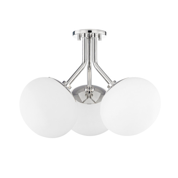 Mitzi - H134603-PN - Three Light Semi Flush Mount - Estee - Polished Nickel