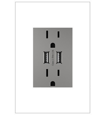 Legrand - ARTRUSB153M4 - Dual-USB Outlet - Adorne - Magnesium