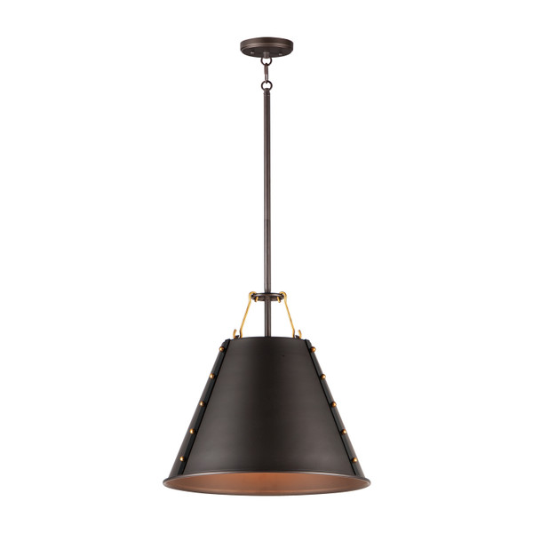 Maxim - 25162OIAB - One Light Pendant - Trestle - Oil Rubbed Bronze / Antique Brass