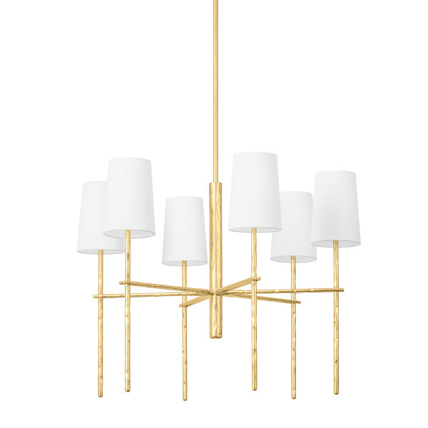 Troy Lighting - F8828-VGL - Six Light Chandelier - River - Vintage Gold Leaf
