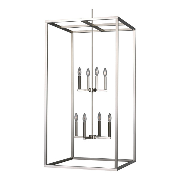 Generation Lighting. - 5234508-962 - Eight Light Hall / Foyer Pendant - Moffet Street - Brushed Nickel